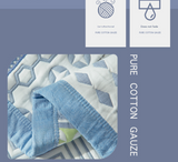 Orange Blue Premium 6-Layer Cotton Gauze Pillowcase Pair - Ultra Soft & Breathable (56x80cm) - Side View