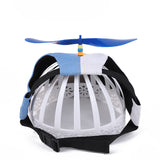 L Orange Pet Baseball Cap with Spinning Propeller - Colorful Fun Design - See Details for Sizing - Top-Down View