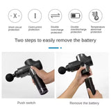 Carbon Fiber Deep Tissue Percussion Massage Gun - 30 Speeds, 6 Heads, Type-C Charging - Front View