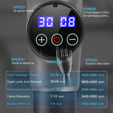 Carbon Fiber Deep Tissue Percussion Massage Gun - 30 Speeds, 6 Heads, Type-C Charging - Side View