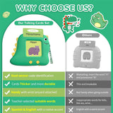 Little Green Dinosaur [112 cards] Bilingual Early Learning Flash Card Reader - Interactive Audio Toy for Toddlers - Front View