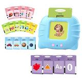 Blue Cat Spanish & English Bilingual Flash Card Reader - Interactive Audio Learning Toy (112 Cards)