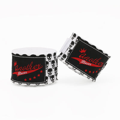 Small White Head Pro Grade 5m Boxing Hand Wraps - Printed Elastic Bandages for Training & Combat Sports (1 Pair)