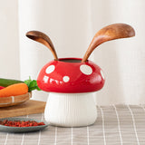 Middle Size Red Whimsical Ceramic Mushroom Vase - Decorative Floral & Hydroponic Planter