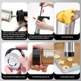 Black Deluxe Cookie Press & Icing Gun Set - 13 Discs & Multiple Nozzles for Baking & Decorating - Top-Down View