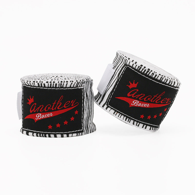 White Zebra Pro Grade 5m Boxing Hand Wraps - Printed Elastic Bandages for Training & Combat Sports (1 Pair)