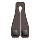 Coffee Heavy Duty Car Headrest Hooks (Set of 4 Units) - PU Leather Seat Back Organizer Hangers
