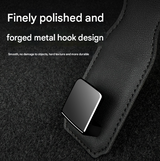 Coffee Heavy Duty Car Headrest Hooks (Set of 4 Units) - PU Leather Seat Back Organizer Hangers - Side View