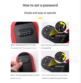 Green 3PCS Wall Mount Plastic Combination Key Lock Box - Secure Key Safe Storage Box - Top-Down View