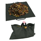 Green 2-in-1 Garden Leaf Collection Tarp & Waste Carry Bag (144x144cm) - Side View