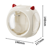 2PCS White Cute Magnetic Display Case - Dustproof 'Space Capsule' Box for Figures & Collectibles - Side View