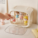 Cream White Without Lamp Wall Mount & Desktop Blind Box Display Case - Clear Dustproof Storage Organizer for Collectibles & Figures - Front View