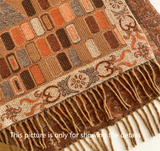Green Bohemian Paisley Print Scarf - Large Lightweight Shawl Wrap - 200cm x 65cm - Side View