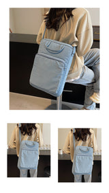 Chic blue Laptop Backpack for Women - Lightweight and Spacious - Front View