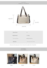 Stylish khaki canvas tote bag with detachable shoulder strap - Top-Down View