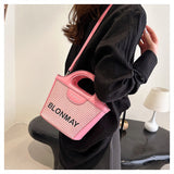Small and lightweight Pink BLONMAY bucket bag, perfect for everyday use - Side View