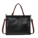 Versatile BLACK Tote with Detachable Strap - Ideal for Travel - Front View