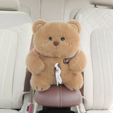 Adorable Pink Pig Tissue Holder for Car - Plush Toy with Storage - Side View