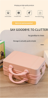 Personalized stylish and lightweight Light yellow mini suitcase for short trips - Front View