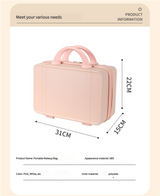 Personalized stylish and lightweight Light white mini suitcase for short trips - Top-Down View