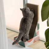 Triple Pattern Cat Scratching Post and Lounge - 350x250x600mm Corrugated Cardboard - Top-Down View