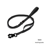 Black Shock Absorbing Dog Leash with Reflective Stitching - 135cm for Small to Large Dogs