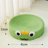Cute Green All Sisal Frog Cat Scratching Post and Lounger - 41cm Cat Scratch Proof Basin