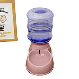 Pink Automatic Pet Feeder and Drinker Combo for Cats and Small Dogs - 2 in 1 Detachable Design - Front View