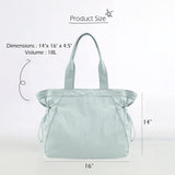 Water-Resistant Tote Bag with Drawstring Side-Cinch and Snap Closure - 18L Capacity Black - Front View