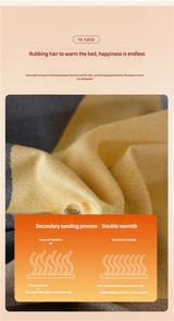 Comfortable cotton pillowcase, double-sided warm design, breathable and skin-friendly - yellow - Front View