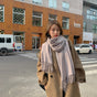 Luxury Cashmere Blend Scarf, Large 200x70cm Fringed Scarf (Light Taro)