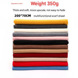 Luxury Cashmere Blend Scarf, Large 200x70cm Fringed Scarf (Light Taro) - Front View