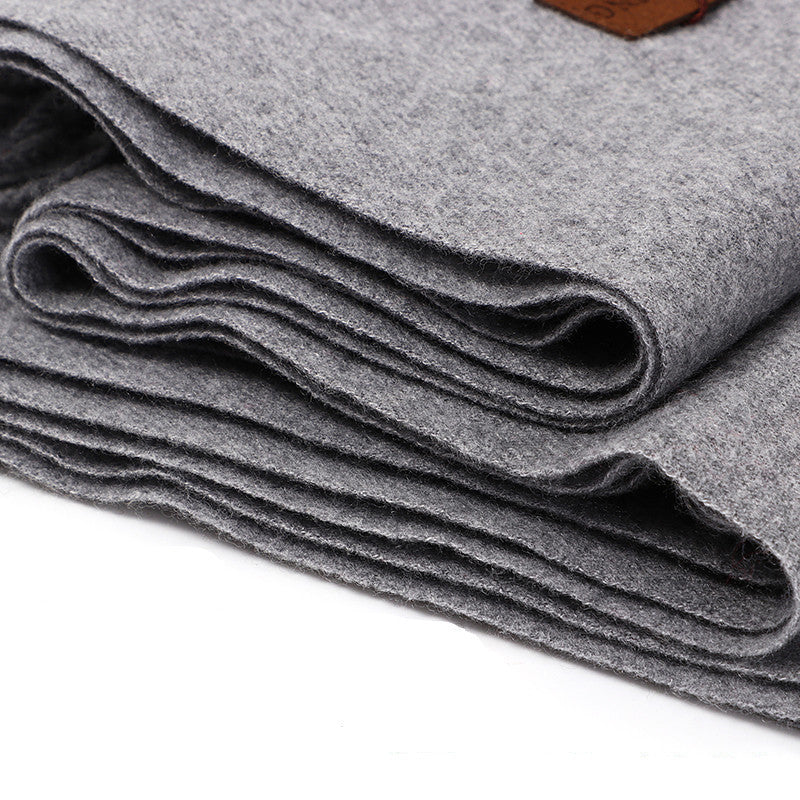 Luxury Cashmere Blend Scarf, Large 200x70cm Fringed Scarf (Light Gray)