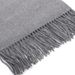 Luxury Cashmere Blend Scarf, Large 200x70cm Fringed Scarf (Light Gray)