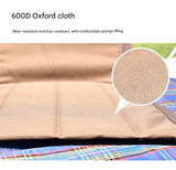 Portable Folding Beach Chair - Reclining Outdoor Seat 68x39.5x40.5cm with Carry Bag in brown - 45-Degree Angle