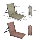 Portable Folding Beach Chair - Reclining Outdoor Seat 68x39.5x40.5cm with Carry Bag in black - Front View
