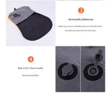 Inflatable Camping Pillow - Lightweight 46x32x12cm Travel Pillow 180g in black - Top-Down View