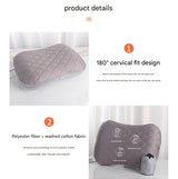 Inflatable Camping Pillow - Lightweight 46x32x12cm Travel Pillow 180g in Green - Side View