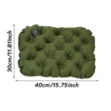 Inflatable Seat Cushion - Portable 40x30x5cm Camping Pad in Olive Green