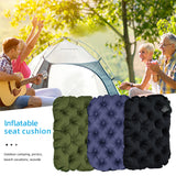 Inflatable Seat Cushion - Portable 40x30x5cm Camping Pad in Olive Black - 45-Degree Angle