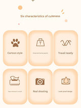 Brown Cute Cartoon Car Trash Bin with Adjustable Strap - Water-Repellent Corduroy (19x24cm)