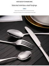 6-Piece Portable Stainless Steel Cutlery Set with Plate and Bag - Gold, Great for Camping and Travel (Teaspoon) - Side View