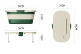 Foldable Picnic Basket with Tray - 16.5L Capacity, White Green, Perfect for Camping and Outdoor Gatherings - 45-Degree Angle