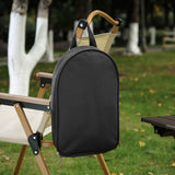 Portable Kitchen Utensil Storage Bag - Lightweight Organizer for Camping and Outdoor Cooking, Black - Side View