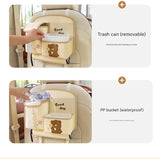 Car Seat Back Organizer with Practical design-Multi-Pocket Storage for Tissues and Gadgets-Cute bear(Pink)