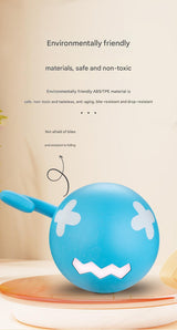 Rechargeable Interactive Cat Toy - Self-Rolling Ball with LED Light,Standard Edition Blue - Close-Up Angle