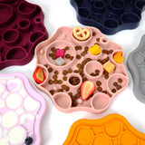 Silicone Dog Slow Feeder and Licking Mat - 2 in 1 Puzzle Bowl for Dog Slow Feeding(orange) - Side View