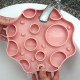Silicone Dog Slow Feeder and Licking Mat - 2 in 1 Puzzle Bowl for Dog Slow Feeding(orange) - Rear View