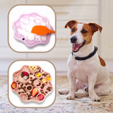 Silicone Dog Slow Feeder and Licking Mat - 2 in 1 Puzzle Bowl for Dog Slow Feeding(Peach pink) - Front View