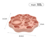 Silicone Dog Slow Feeder and Licking Mat - 2 in 1 Puzzle Bowl for Dog Slow Feeding(Navy blue) - Top-Down View